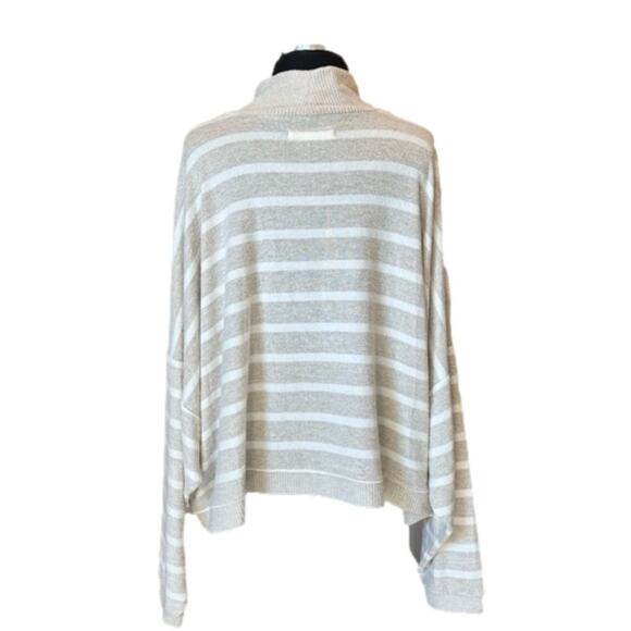 Lucky Brand Pullover Cloud Mock Neck Sweater Top Stripes Soft Casual Size XXL - Picture 3 of 14